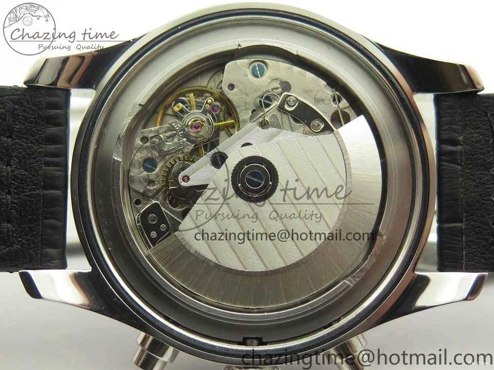 MIROTIME 0213 Pilot Chrono 377725 SS ZF 1:1 Best Edition White Dial on Black Leather Strap A Soft 7183